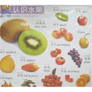 認識水果早教啟蒙雙語立體掛圖掛圖大王